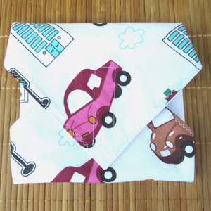 Újra szalvéta-tasak garnitúra - Színes autók - táska & tok - uzsonna- & ebéd tartó - szendvics csomagoló - Meska.hu