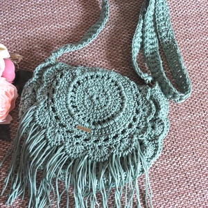 Rojtos boho táska, Táska & Tok, Kézitáska & válltáska, Válltáska, Horgolás, MESKA