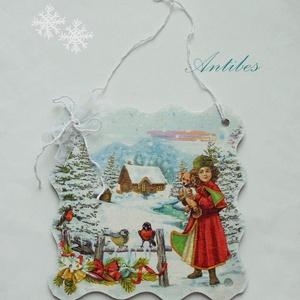 Téli erdő - ajtódísz - karácsony - adventi díszek - adventi ajtódísz - Meska.hu