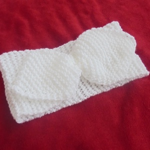 Masni - kötött, fehér fejpánt - ruha & divat - sál, sapka, kendő - vállkendő - Meska.hu