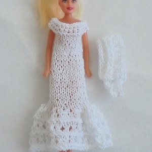 Kislányok öröme - Barbie fehér sellő ruhája sállal - játék & sport - baba & babaház - babaruha, babakellék - Meska.hu
