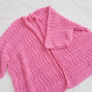 Pink csipkés - kötött kardigán - ruha & divat - női ruha - pulóver - Meska.hu