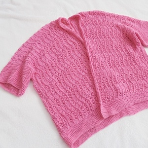 Pink csipkés - kötött kardigán - ruha & divat - női ruha - pulóver - Meska.hu