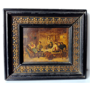 Lánykérés, 100 éves antik olajnyomat - művészet - festmény - olajfestmény - Meska.hu