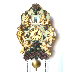 Vintage stílusú angyalkás puttós zenélő óra - otthon & életmód - dekoráció - fali és függő dekoráció - falióra & óra - Meska.hu