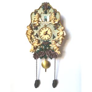 Vintage stílusú angyalkás puttós zenélő óra - otthon & életmód - dekoráció - fali és függő dekoráció - falióra & óra - Meska.hu