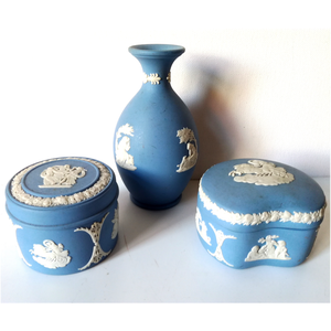 Vintage Wedgwood porcelán bombonierek és miniváza - otthon & életmód - dekoráció - asztal és polc dekoráció - dekorációs tál, tartó - Meska.hu