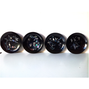 Vintage koreai kagyló berakásos 4 részes tálka készlet - otthon & életmód - dekoráció - kép & falikép - több részes kép - Meska.hu