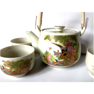 Aranyozott festett Japán teáskészlet - otthon & életmód - konyhafelszerelés, tálalás - tálalás - teás- és kávés pohár, készlet - Meska.hu