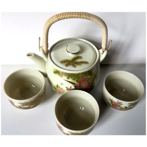 Aranyozott festett Japán teáskészlet - otthon & életmód - konyhafelszerelés, tálalás - tálalás - teás- és kávés pohár, készlet - Meska.hu