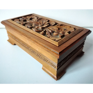 Faragott diófa kincses ládikó ékszertartó doboz - otthon & életmód - dekoráció - asztal és polc dekoráció - díszdoboz - Meska.hu