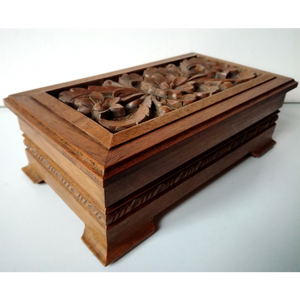 Faragott diófa kincses ládikó ékszertartó doboz - otthon & életmód - dekoráció - asztal és polc dekoráció - díszdoboz - Meska.hu