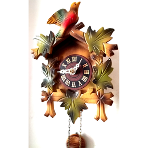 Gyönyörű faragott festett Schwarzwaldi néma kakukkos óra - otthon & életmód - dekoráció - fali és függő dekoráció - falióra & óra - Meska.hu