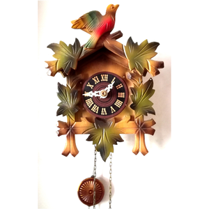 Gyönyörű faragott festett Schwarzwaldi néma kakukkos óra - otthon & életmód - dekoráció - fali és függő dekoráció - falióra & óra - Meska.hu