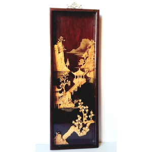 Vintage kínai dioráma bambuszkép, Otthon & Lakás, Dekoráció, Fali és függő dekoráció, Falra akasztható dekor, Famegmunkálás, MESKA