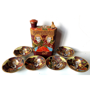 Antik Japán Satsuma porcelán szakés készlet, Otthon & Életmód, Konyhafelszerelés, tálalás, Tálalás, Pálinkás poharak, szettek, Kerámia, MESKA