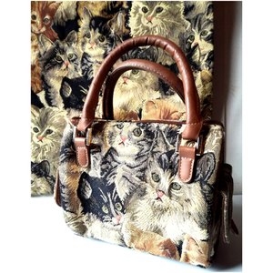 Cicás mintákkal készült kézitáska, retikül és táska szett - táska & tok - táska szett - Meska.hu