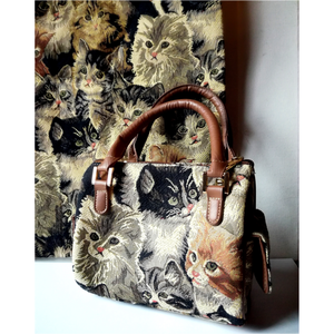 Cicás mintákkal készült kézitáska, retikül és táska szett - táska & tok - táska szett - Meska.hu