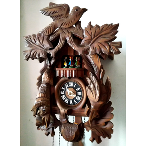 Nagyméretű faragott Schwarzwaldi zenélő kakukkos óra - otthon & életmód - dekoráció - fali és függő dekoráció - falióra & óra - Meska.hu
