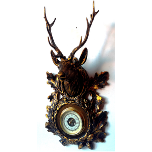 Bronzírozott szarvas trófea, barométerrel - otthon & életmód - lámpa - hangulatlámpa - Meska.hu