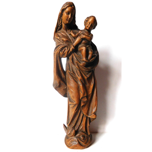 Holdsarlós Madonna, faragott fa szobor, Művészet, Szobor, Fa, Famegmunkálás, MESKA