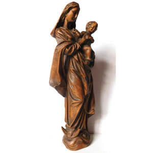 Holdsarlós Madonna, faragott fa szobor - művészet - szobor - fa - Meska.hu