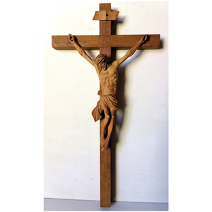 Gyönyörű faragott Jézus feszület olasz fafaragó mestertől, Otthon & Életmód, Vallás, Kereszt, Famegmunkálás, MESKA