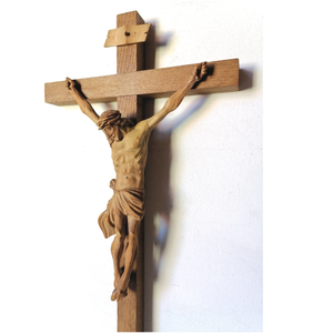 Gyönyörű faragott Jézus feszület olasz fafaragó mestertől - otthon & életmód - vallás - kereszt - Meska.hu