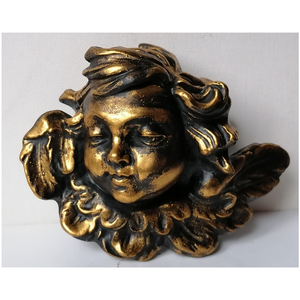 Aranyos angyalka fej szobor 22 cm nagy, Karácsony, Karácsonyi lakásdekoráció, Karácsonyi manók, figurák, Festett tárgyak, Gipszöntés, MESKA