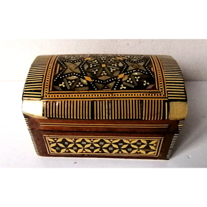 Intarziás, csont- és kagyló berakásos ékszertartó doboz, Otthon & Életmód, Dekoráció, Asztal és polc dekoráció, Díszdoboz, Famegmunkálás, MESKA