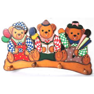 Vintage macikás gyerek ruhafogas - Meska.hu