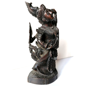 Antik, Jáva szigetén készült táncosnő szobor - művészet - szobor - fa szobor - Meska.hu