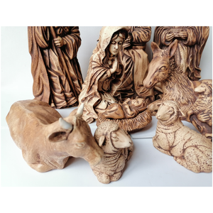 Vintage, nagyméretű porcelán Betlehem 27 cm magas figurákkal - karácsony - karácsonyi lakásdekoráció - karácsonyi manók, figurák - Meska.hu