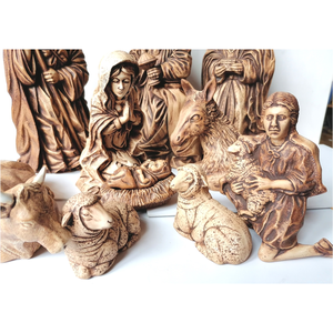 Vintage, nagyméretű porcelán Betlehem 27 cm magas figurákkal - karácsony - karácsonyi lakásdekoráció - karácsonyi manók, figurák - Meska.hu