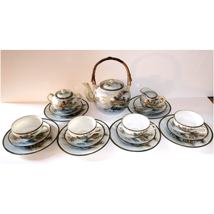 Álomszép antik kézzel festett Japán teáskészlet, Otthon & Életmód, Konyhafelszerelés, tálalás, Tálalás, Teás- és kávés pohár, készlet, Kerámia, MESKA