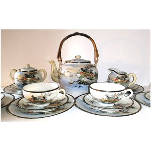 Álomszép antik kézzel festett Japán teáskészlet - otthon & életmód - konyhafelszerelés, tálalás - tálalás - teás- és kávés pohár, készlet - Meska.hu