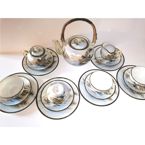 Álomszép antik kézzel festett Japán teáskészlet - otthon & életmód - konyhafelszerelés, tálalás - tálalás - teás- és kávés pohár, készlet - Meska.hu