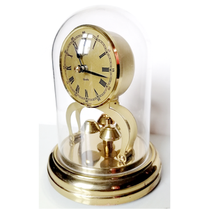 Vintage aranyszínű, Shatz márkájú forgóingás óra - otthon & életmód - dekoráció - fali és függő dekoráció - falióra & óra - Meska.hu