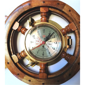 Vintázs hajókormány óra, telegráf, bendix - otthon & életmód - dekoráció - fali és függő dekoráció - falióra & óra - Meska.hu