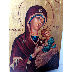 Kézzel festett Bizánci ikon másolat Görögország Meteorák - otthon & életmód - vallás - kereszt - Meska.hu