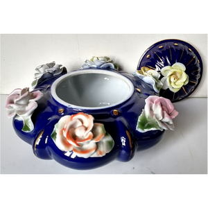 Szép rózsás porcelán bonbonier - otthon & életmód - dekoráció - asztal és polc dekoráció - dekorációs tál, tartó - Meska.hu