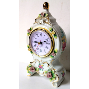 Vintage gyönyörű asztali porcelán óra - Meska.hu