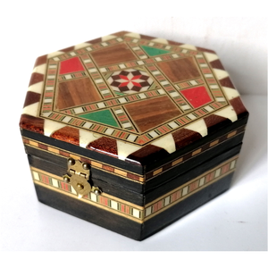 Intarzia berakásos tükrös ékszertartó doboz, Otthon & Életmód, Dekoráció, Asztal és polc dekoráció, Díszdoboz, Famegmunkálás, MESKA