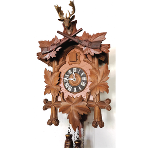 Faragott Schwarzwaldi kakukkos óra dámszarvas trófeával - otthon & életmód - dekoráció - fali és függő dekoráció - falióra & óra - Meska.hu