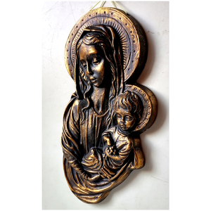 Mária a gyermek Jézussal, kerámia dombormű - otthon & életmód - dekoráció - dekoratív figurák és szobrok - Meska.hu