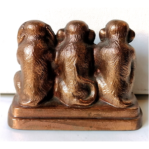 Nem lát, nem hall, nem beszél, a három majom szobor - otthon & életmód - dekoráció - dekoratív figurák és szobrok - Meska.hu