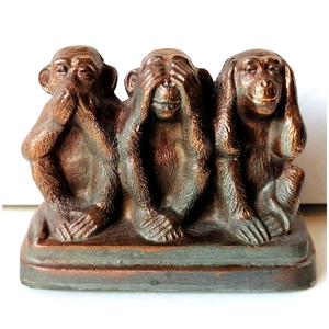 Nem lát, nem hall, nem beszél, a három majom szobor - otthon & életmód - dekoráció - dekoratív figurák és szobrok - Meska.hu