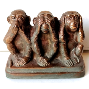Nem lát, nem hall, nem beszél, a három majom szobor, Otthon & Életmód, Dekoráció, Dekoratív figurák és szobrok, Famegmunkálás, MESKA