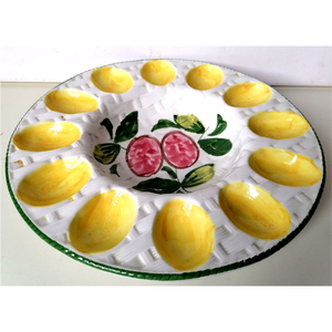 Vintage olasz húsvéti fajansz kínáló, Otthon & Életmód, Konyhafelszerelés, tálalás, Tálalás, Kínálótál, Kerámia, MESKA