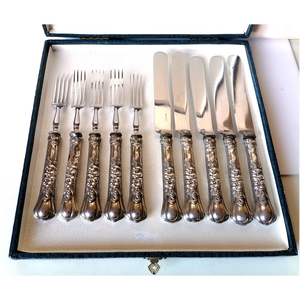 Antik 208 éves 812-es ezüst evőeszköz készlet - otthon & életmód - konyhafelszerelés, tálalás - tálalás - kanál & villa - Meska.hu